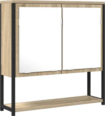 Produktbild von Möbel Spiegelschrank Sonoma Eiche 60x16x60 cm Holzwerkstoff - Badspiegel 864340