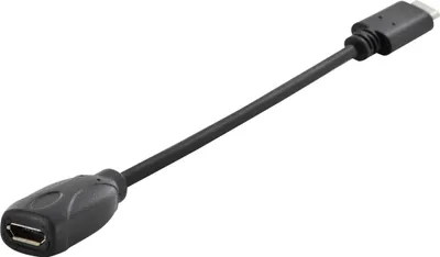 Produktbild von Digitus USB Type-C Adapterkabel, Typ-C auf mikro B, 0,15 m, USB C, Micro-USB B, Schwarz