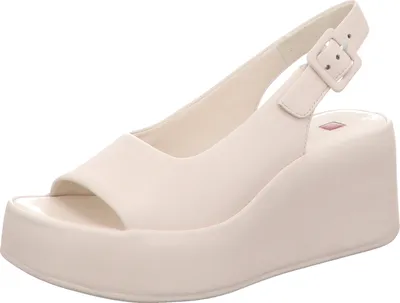 Produktbild von Högl, Sandalette, beige, Gr. 7, Plateauhöhe 25mm+, Leder (Ober-/Innenmaterial), TPU-Laufsohle, Flechtoptik, verstellbarer Fersenriemen mit Gummizug