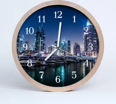 Produktbild von Holzuhr 30fi cm wanduhr - Stadtgebäude
