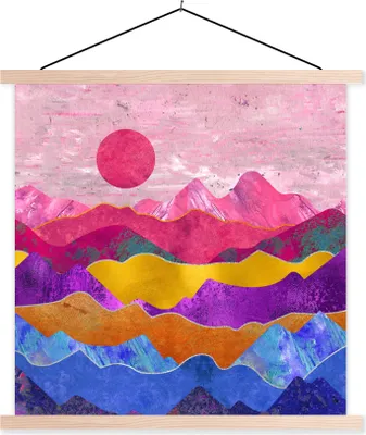 Produktbild von MuchoWow® Textilposter Bi - Stolz - Gold 40x40 cm mit holzfarbenen Rahmen - Posterleiste