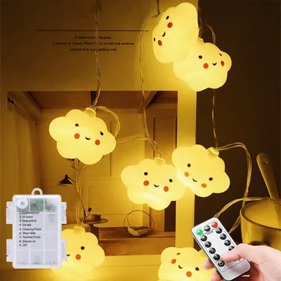 Lichtkette 3 m, 20 LEDs, batteriebetrieben, 8 Modi, Timer, warmweiß