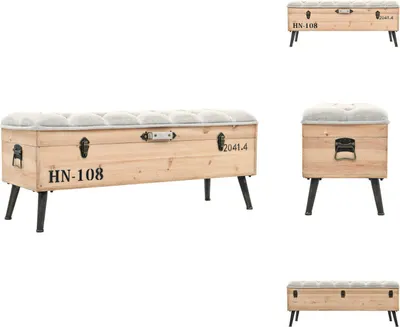 Produktbild von vidaXL Sitzbank mit Stauraum 110 cm Massivholz Tanne -  Truhen- & Flurbänke