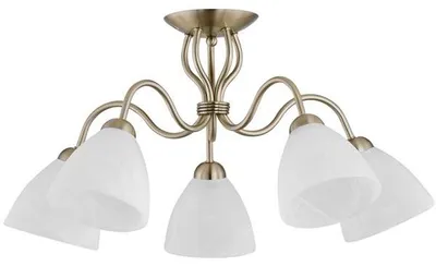 Obrázok produktu pre Stropné svietidlo ARIEL, patina-biela, 5xE27x15W, kov, rozmery: 38x60x64 cm, IP20, Alfa