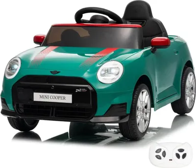 Produktbild von MINI Cooper JCW Kinder Elektroauto 12V (1–5 Jahre) – Offiziell Lizenziert, mit Fernbedienung, Bluetooth & LED – Kinder Elektrofahrzeug – Grün