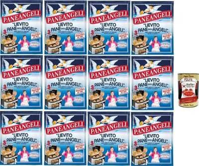 Produktbild von Paneangeli Lievito Pane degli Angeli per friggitrici ad aria, Hefe zum kurzen Kochen in der Luftbrand, Sofortiges Sauerteig, Glutenfrei und vegan, 12x 39 g + Italian Gourmet polpa 400g