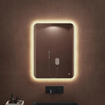 Image de doporro miroir de salle de bains lumineux 60x80/80x60cm glace avec éclairage LED LUZ et interrupteur tactile