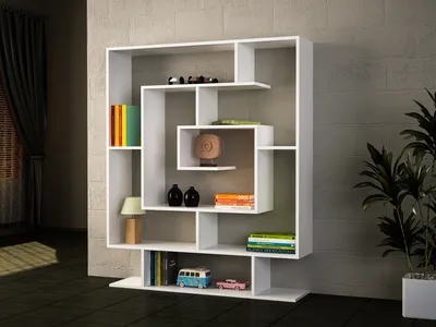 Produktbild von Skye Decor, Sarmaşık - White, Bücherregal, Weiß, 100% MELAMINBESCHICHTETE SPANNPLATTE, 124,8 x 22 x 149,4 cm