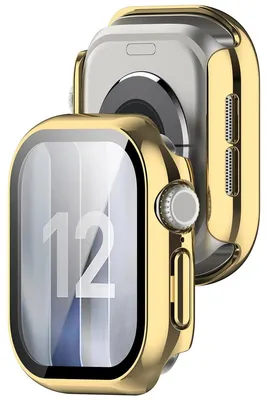 Produktbild von Schutzhülle mit Glas für Apple Watch Series 12 42mm, Bizon Case Watch Adamo, Golden