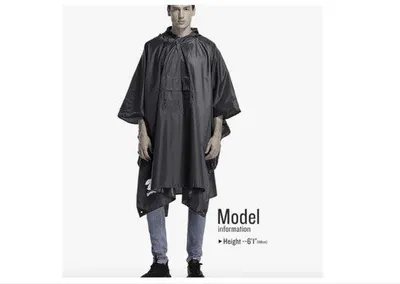 Produktbild von Regenponcho, verstellbar, für Fahrradfahren und Outdoor-Aktivitäten, 3-in-1, Damen/Herren, wiederverwendbarer Poncho, Regenmantel