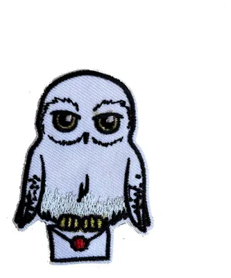 Obrázek produktu pro Mono-Quick Harry Potter © With Owl Hedwig Snowy Owl - záplata, nažehlovací, nažehlovací záplata, nášivka, záplata, velikost: 4,4 x 6 cm