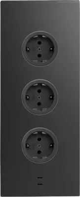 Produktbild von CARESSI Steckdosenelement 3ST29 3 Schukosteckdosen 2 USB-C Charger schwarz