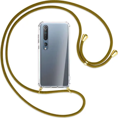 Produktbild von Handykette Backcover-Schutzhülle mit Band (Metall goldfarben) für Xiaomi Mi 10 (Pro) - khaki