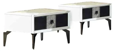 Immagine prodotto di Gruppo di comodini Comodini Comodini Comodini bianchi Camera da letto 2 pezzi