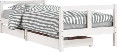 Obrázek produktu pro vidaXL Dětská postýlka se zásuvkami bílá 80x200 cm Masivní borovicové dřevo
