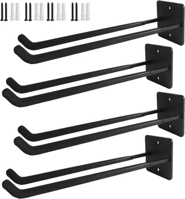 Produktbild von Gerätehaken 31.5 cm, 4 Stücke, Wandmontage, Tragkraft 80 kg, für Gartengeräte