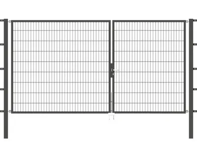 Obrázek produktu pro Dvojitá brána Alberts Flexo s příslušenstvím, k zabudování do betonu, antracitová, šířka 350 cm, výška 180 cm