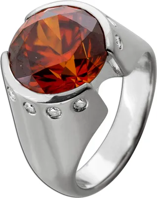 Produktbild von Saphir Ring Weißgold 750 synth. Stein 13ct Brillanten 0.30ct 18