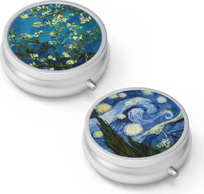 Zdjęcie produktu dla Metalowy organizer na tabletki Van Gogh Design (2