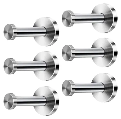 Produktbild von 6 Stück Edelstahl Runde Wandhaken Handtuchhaken Mantelhaken Kleiderhaken Bademantelhaken Wandmontage