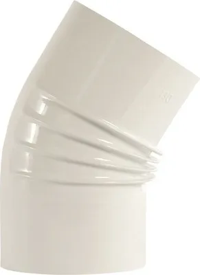 Produktbild von Bogen 30 ° Ø 110 mm Stahlblech Pulverbeschichtet weiß speziell für Gas