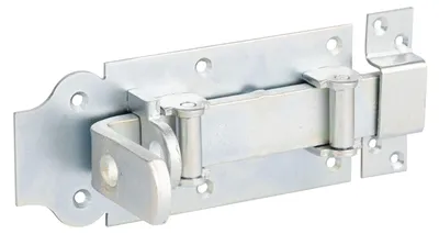 Produktbild von Alberts Rollen-Schlossriegel gerade, mit flachem Griff und befestigter Schlaufe galvanisch verzinkt, dickschichtpassiviert Platte 180 x 80 mm