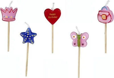 Produktbild von 5 Geburtstagskerzen 6,5 cm "Girls"