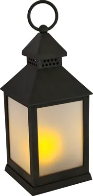 Produktbild von Laterne LED mit Timer batteriebetrieben flackerndes Licht Windlicht schwarz Deko