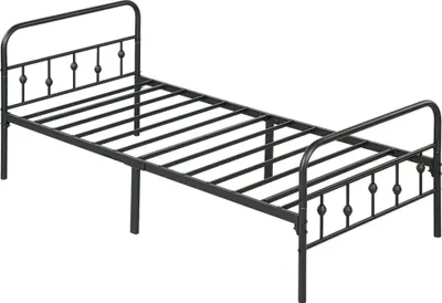 Zdjęcie produktu dla Składana rama łóżka 200×90 cm (metal, czarna): wysokość 82,5 cm. Do pokoju gościnnego.