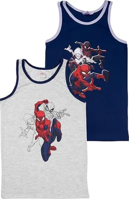 Zdjęcie produktu dla Kamizelka dziecięca Spiderman 2-pack - Wygodne bawełniane podkoszulki 134/140