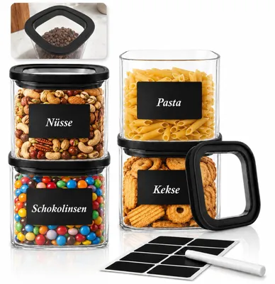 Produktbild von Set von 4 Gläsern Vorratsbehälter mit Luftdichtem Deckel