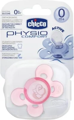 Immagine prodotto di Chicco PHYSIO COMFORT succhietto in silicone, rosa, 0m +