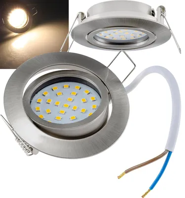Produktbild von LED Einbauleuchte, 3W, 370lm, Ø71mm, Edelstahl, flach, schwenkbar