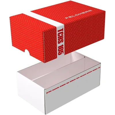 Image de Boîte de rangement pour 1 600 cartes à jouer, blanc et rouge, 2 compartiments