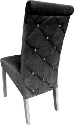 Produktbild von Ares Meble Esszimmerstühl K6 - Esszimmerstuhl Holz - Küchenstühle, Essen Stuhl - Esstisch Stühle Glamour - Samt Schwarz - Weiß