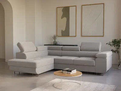 Produktbild von LetSit Ecksofa William L Castel Links Freistehendes Loungesofa Bequemes Ecksofa mit Schlaffunktion Schmutzabweisend Für Wohnzimmer Schlafzimmer Beige