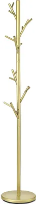 Produktbild von Kleiderständer ZENO aus Metall, gold - Garderobenständer, Jackenständer mit 6 praktischen Haken. Ideal für Flur und Eingangsbereich