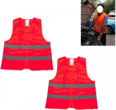 Produktbild von 2x IWH Warnweste Sicherheitsweste orange DIN EN471 Pannenweste Unfallweste