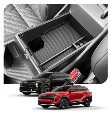 Image de Organisateur de console centrale pour Kia Sportage 2026-2028, en plastique ABS, antidérapant