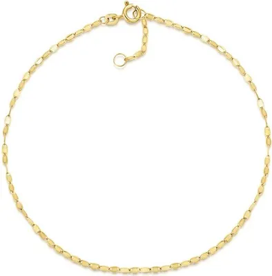 Produktbild von SILBERKETTEN STORE Fußkette Plättchen 1,9mm - echt 585 Gold - Länge: 23cm - 23cm