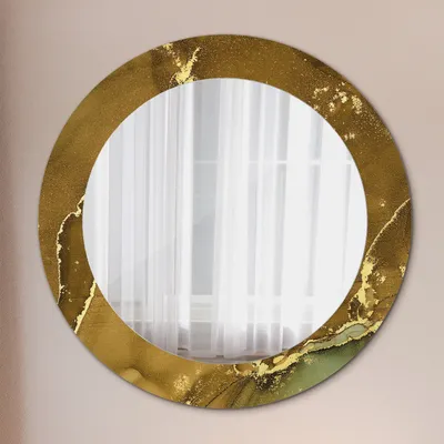 Produktbild von Wohnzimmer Spiegel - Mirror zum Wandspiegel Schlafzimmer – Schminkspiegel - Metallisch Wirbelt - Runder: Ø60 cm