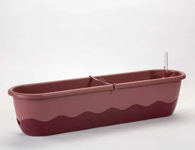 Produktbild von Plastia | Pflanzkübel MARETA 80 cm - 15L - Rosatöne - Selbstbewässernd - Ideal für Balkon und Garten