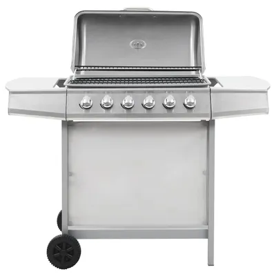 Zdjęcie produktu dla vidaXL Grill gazowy z 6 płomieniami ze stali nierdzewnej srebrny