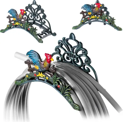 Image de KADAX Support mural pour tuyau d'arrosage Fonte décorative avec robinet