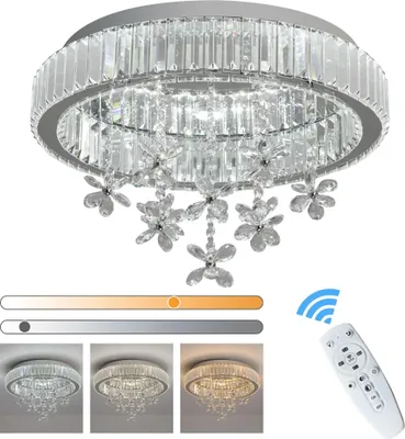 Obrázek produktu pro Stropní svítidlo Crystal LED, dálkové ovládání, energeticky úsporné osvětlení, stmívatelné RC