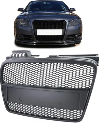 Immagine prodotto di Griglia radiatore Griglia sportiva Griglia a nido d'ape Nero opaco per Audi A4 8E B7 2004-2007
