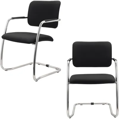 Produktbild von bümö Schwingstuhl Freischwinger (2er-Set) - Farbe: Schwarz
