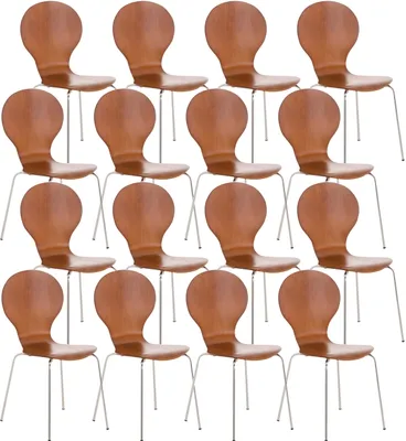 Produktbild von CLP 16er Set Besucherstuhl Diego V2 stapelbar braun