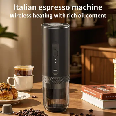 Obrázek produktu pro Kávovar na espresso, bezdrátový provoz, vysokotlaká extrakce, černý