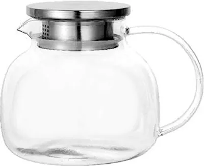 Immagine prodotto di Teiera/brocca in vetro borosilicato trasparente, 1,2 l, in acciaio inossidabile